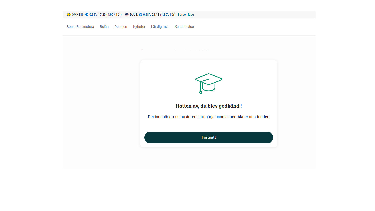 Avanza godkÀnner dig av köp av vÀrdepapper